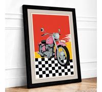 Pink Chrome Rebels Retro Framed Wall Art Print A4 (29.7×21cm) Black, Wall Decor for Living Room, Bedroom, Office & Home, Ready to Hang, Art Gift
