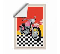 Pink Chrome Rebels Retro Unframed Wall Art Print A3 (42×29.7cm), Wall Decor for Living Room, Bedroom, Office & Home, Art Gift