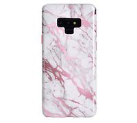 Pink Chrome White Marble Samsung Galaxy Note 9 Case - Cute Premium Protective Phone Cases for Girls Women [Drop Test Certified Cover for Galaxy Note 9]