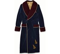 Pink City Studio Men's Long Smoking Jackets Blue Quilted Dressing Smoking Overcoat Evening Smoking Jacket Coat Party Wear (UK, Alpha, M, Regular, Regular, Blue)