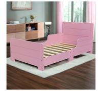 Urbn-Living Urbnliving 140Cm Length Pink Classic Wooden Toddler Kids Bed Safety Side Guard Rail Girl Boy Bedroom
