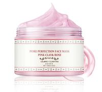 Pink Clay Mask | Organic Face Masks for Women | Rose Calming Clarifying Mud Mask | Clay Face Mask with Bentonite & Kaolin Clay | Pore Minimizer, Deep Cleansing & Hydrating Facial Skincare