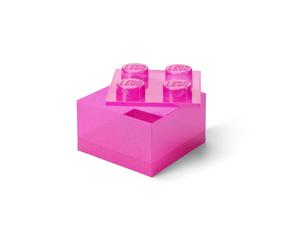 Pink Clear Brick-Shaped Storage Box