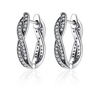 Pink & Clear Twist Of Fate Hoop Earrings for Women Earrings Jewelry