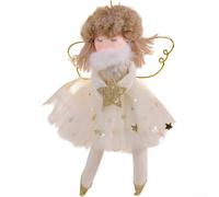 Pink Cloth Skirt Girl Hanging Ornament for Christmas For Tree and Holiday Party Decor with Lightweight Construction and European Style Highlights (Apricot Color)