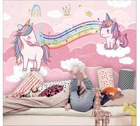 Pink Clouds Music Animals Horse 3D Wallpaper Easy Install Feature Office Living Room Sofa Bedroom TV Background Wall Decoration-430cm×300cm