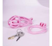 Pink Cobra V-2 Chastity Cage: Luxurious 4-Ring Penis cage, Male Chastity cage and Chastity Belt Chicken cage are Integrated to give You Ultimate Intimate Stimulation and Fun(C2)