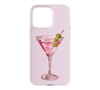 Pink Cocktail Martini Olive Girly Bar Cart Cool Girl Art Case for iPhone 15 Pro Max