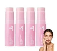 Pink Collagen Volume Multi Balm Stick, Multi Balm Stick for Face with Collagen, Instant Smooth Line Smoother, Volumizing Plumping Hydrating Firming for Face, Eyes, Lips, Neck, Radiantly. (4PCS)