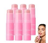 Pink Collagen Volume Multi Balm, Wrinkle Bounces Multi Balm Stick Korean, Instant Smooth Line Smoother, Volumizing Plumping Hydrating Firming for Face, Eyes, Lips, Neck, Collagen Plumping Balms (6PCS)