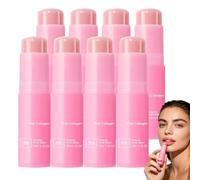 Pink Collagen Volume Multi Balm, Wrinkle Bounces Multi Balm Stick Korean, Instant Smooth Line Smoother, Volumizing Plumping Hydrating Firming for Face, Eyes, Lips, Neck, Collagen Plumping Balms (8PCS)
