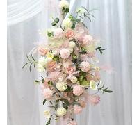 Pink Color Artificial Flowers For Wedding Decoration Welcome Sign Floral Arrangement Wedding Arch Flower Row Background (Pink 3)