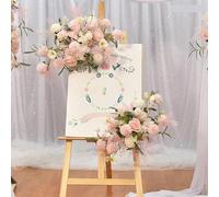 Pink Color Artificial Flowers For Wedding Decoration Welcome Sign Floral Arrangement Wedding Arch Flower Row Background (Pink 4)