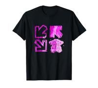 Pink Color Double Bear Arrows Pink Graphic T-Shirt