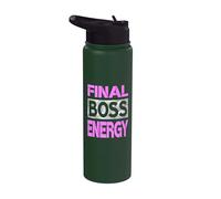 Pink Color Final Boss Energy Pink Graphic Stainless Steel Insulated Water Bottle