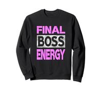 Pink Color Final Boss Energy Pink Graphic Sweatshirt