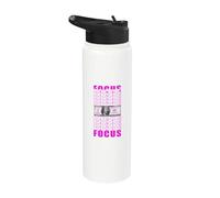 Pink Color Focus On Your Money Pink Graphic Stainless Steel Insulated Water Bottle