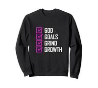 Pink Color Goals Grind Growth Pink Graphic Sweatshirt