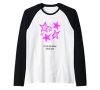 Pink Color I Told The Stars Pink Graphic Raglan Baseball Tee