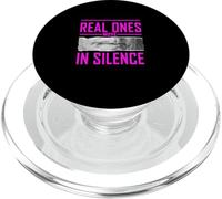 Pink Color Real Ones Move In Silence Pink Graphic PopSockets PopGrip for MagSafe