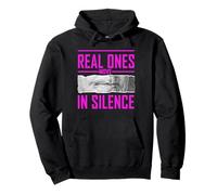Pink Color Real Ones Move In Silence Pink Graphic Pullover Hoodie