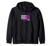 Pink Color Soul Needs God Pink Graphic Zip Hoodie