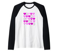 Pink Color Spell Out The Love Pink Graphic Raglan Baseball Tee