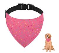 Pink Colourful Rainbow Candy Dog Bandana with Adjustable Strap D Ring Dog Scarf Pet Bibs Triangle Bandana for Dogs Pet Accessories for Dogs Puppy Cats Decor Machine Washable