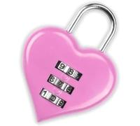 Pink Combination Lock, Heart Shape 3 Digital Password Padlock, Mini Outdoor Combo Gate Lock for School Gym Locker, Fence Gate, Toolbox, Employee Hasp Locker Combination Padlocks Hasps
