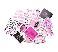 Pink Cool Girl Stickers, 30Pcs Pretty Savage Scrapbooking Stickers, Waterproof Vinyl Scrapbook Sticker, DIY Decorative Supplies Sticker for Photo Albums, Calendars, Mailboxes, Water Bottles