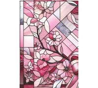 Pink Coquette Bow Journal | Stained Glass Floral Hardcover Notebook | 200 Lined Pages | 6x9 Ruled Diary | Coquette Aesthetic Writing Journal | Gift for Women Girls and Teens