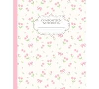Pink Coquette Composition Notebook: Tulips & Bows | College-ruled | 7.5 x 9.25" | 110 Pages