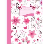 Pink Coquette Composition Notebook: Wide Ruled Lined Paper, 7.5x9.25 Inch, 110 Pages all Numbered, Including Blank Table of Contents, Cute Girly ... and Bows Journal for School and Students