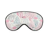 Pink Coral Fishes and Starfish Sleep Mask Sea Wildlife Blindfold for Sleeping Elastic Blackout Eye Mask Cover for Full Night's Sleep Travel and Nap