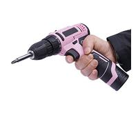 Pink Cordless Drill 12V 25Nm 21pc Set with Hammer Function 2-Speed 0-1350RPM UK Plug Lightweight 1.76lbs for Women DIY Furniture Assembly