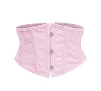 Pink Corset Waist Cincher With Tight Lacing Steel Boned Trainer Bustier Top Underbust Corset Halloween Costume Overbust Steampunk Clothes Basque Lingerie Bustier Tummy Control Shapewear Vintage