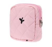 Pink Cosmetic Bag Small, Mini Bag with Zip for Women and Girls, Toiletry Bag Women for Tampon Storage, Menstrual Cup, Sanitary Napkins, Cosmetics, pink, Sweet, elegant, playful
