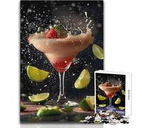 Pink Cosmopolitan Cocktail Adults 1000 Pieces Puzzle Strategic Thinking Learning Game Ideal Meaningful Gift for Any Event Size 38x52cm