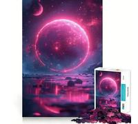 Pink Cosmos Puzzle for Teenagers 1000 Pieces Mind Exercise Toy Gentle Relax Design Assembly Xmas Surprise (38x26cm)