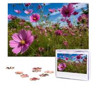 Pink Cosmos Puzzles 1000 Pieces Personalized Jigsaw Puzzles with Storage Bag Photos Puzzle for Photos Challenging Picture Puzzle for Family Home Decor Jigsaw (29.5" x 19.7")