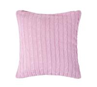 Homescapes Cotton Cable Knit Cushion Cover, 45 X 45 Cm In Pink Pink 45cm x 45cm