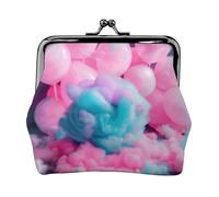 Pink Cotton Candy coin purse for women,small womens wallet,small makeup bag for purse,ultra-thin retro change wallet, Black, One Size, Art Deco