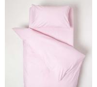 (Pink) Cotton Cot Bed Duvet Cover with Pillowcase 200 Thread Count