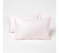 Cotton Stripe Kids Pillowcases 40 x 60 cm 330 Thread Count, 2 Pack Homescapes Pink One Size