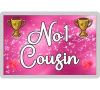 Pink Cousin Fridge Magnet Gift - Number One Cousin - Fun Cute Novelty Family Present