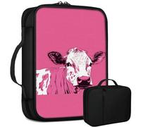 Pink Cow Bible Bag Large Bible Case Cover for Women Men, Multi-Functional Church Bag Bible Protector with Handle Zippered Pocket Christian Gift Bible Study Supplies