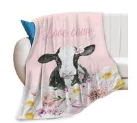 Pink Cow Blanket Cute Animal Throw Blankets for Couch Sofa Stuff Decor Lightweight Soft Cozy Fleece Plush Warm Flannel Bedding for Baby Girls Boys Kids Lover Adults Men Women 40"x50"