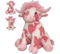 Pink Cow Plush,Adorable Pink Highland Cows Stuffed Animal Plushies,Valentines Cow Stuffed Animal Soft Plush Cute Cow Doll,Jumbo Spotted Longhorn,Perfect for Decorating Rooms and Birthday Gifts (#B)
