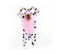 (Pink Cow, Size L is recommended for heights between 168-178cm) Children's chicken, duck, Dalmatian, flying mouse, Sesame Street squirrel, horse, turtle cartoon one-piece pajamas performance costumes