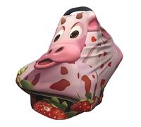 Pink Cow with Strawberries Versatile full-print Stroller Chair Cover/Nursing Cover, specially designed for your baby